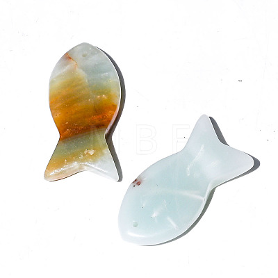 Natural Flower Amazonite Pendants PW-WG34072-14-1