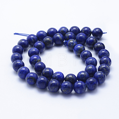 Natural Lapis Lazuli Beads Strands G-P342-01-10mm-AB-1