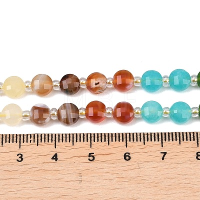 Natural Agate(Dyed & Heated) & Dyed White Jade & Tiger Eye Beads Strands G-Z135-B05-1