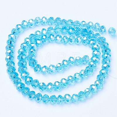 Electroplate Glass Beads Strands X-EGLA-A034-T8mm-B14-1