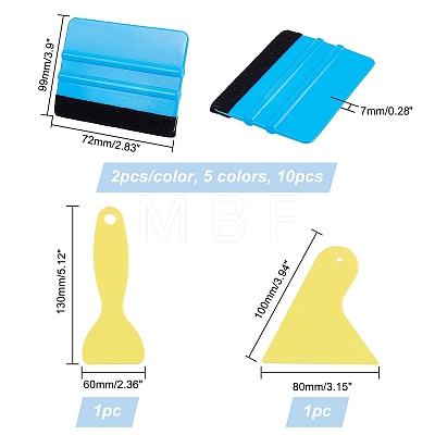 Olycraft 12Pcs 6 Style Plastic Squeegee & Putty Knife Set TOOL-OC0001-49-1