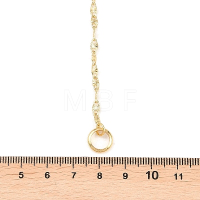 Brass Textured Link Chain Y Lariat Necklaces NJEW-H087-03G-1