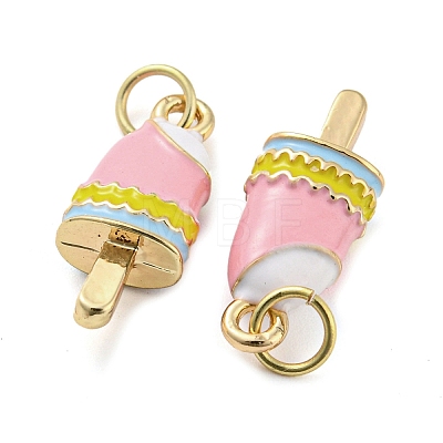 Ice Cream Rack Plating Brass Enamel Pendants X-KK-Q804-01G-1