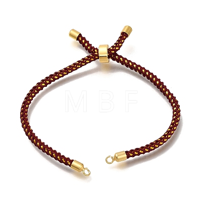 Braided Cotton Cord Slider Bracelet Making MAK-R001-01G-04-1