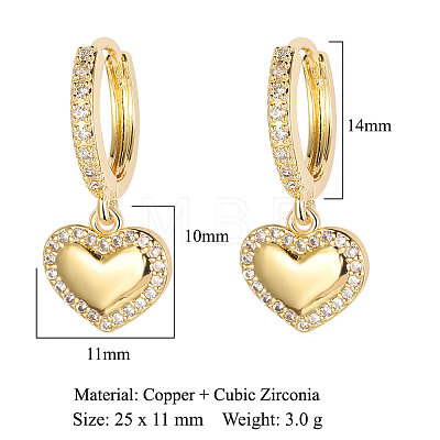 Brass Micro Pave Clear Cubic Zirconia Hoop Earrings EJEW-OY001-11G-1