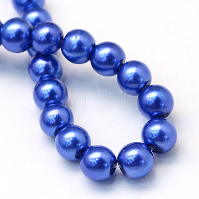 Baking Painted Pearlized Glass Pearl Round Bead Strands X-HY-Q003-10mm-28-1