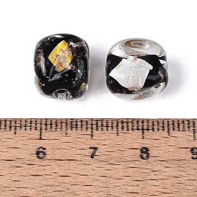 Handmade Gold & Silver Foil Glass Beads FOIL-Q003-01B-1