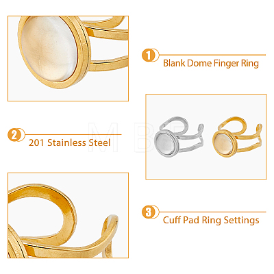 DIY Blank Dome Finger Ring Making Kit DIY-DC0001-86-1