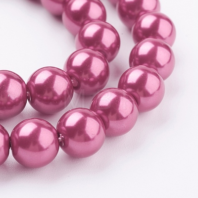 Eco-Friendly Glass Pearl Beads Strands HY-A008-8mm-RB027-1