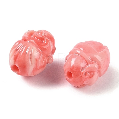 Synthetic Shell Dyed Carved Beads SHEL-H005-04-1