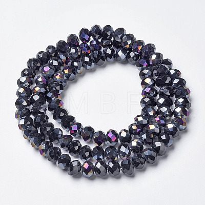 Electroplate Opaque Glass Beads Strands X-EGLA-A034-P4mm-F01-1