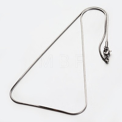 304 Stainless Steel Square Snake Chain Necklaces NJEW-M114-32-P-1