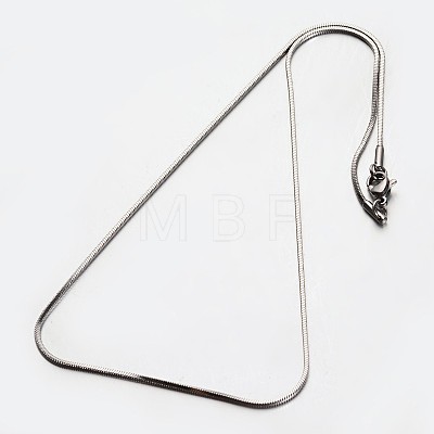 Non-Tarnish 304 Stainless Steel Square Snake Chain Necklaces NJEW-M114-32-P-1