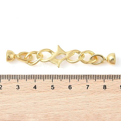Rack Plating Brass Pave Clear Cubic Zirconia Fold Over Clasps KK-S384-16G-1