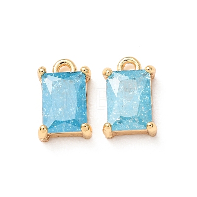 Brass Pave Cubic Zirconia Charms CU-K002-40G-B-1