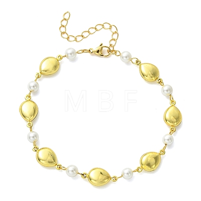 Ocean 304 Stainless Steel Geometric Link Chain Anklets for Women AJEW-AN00823-03-1