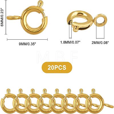 Unicraftale PVD Vacuum Plating 304 Stainless Steel Spring Ring Clasps STAS-UN0006-31G-1