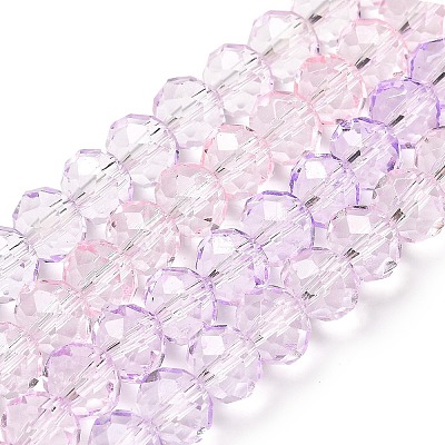 Transparent Painted Glass Beads Strands DGLA-A034-T6mm-A05-1