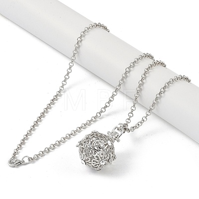 Brass with Rhinestone Pendant Necklaces NJEW-G089-03F-P-1
