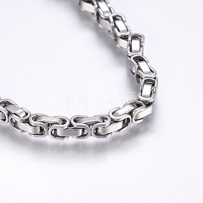 201 Stainless Steel Byzantine Chain Bracelets BJEW-F331-06P-1