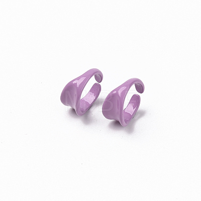 Spray Painted Alloy Cuff Rings RJEW-T011-06-RS-1