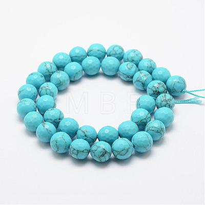 Synthetic Turquoise Bead Strands G-G671-8mm-1