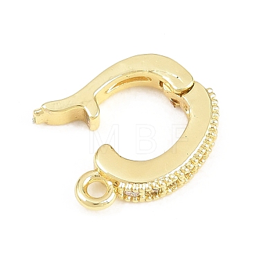 Brass Micro Pave Clear Cubic Zirconia Fold Over Clasps KK-H268-08G-1