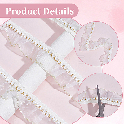 5 Yards Polyester Lace Ribbons OCOR-GF0006-14B-02-1
