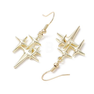 Star Brass Earrings EJEW-JE06114-1