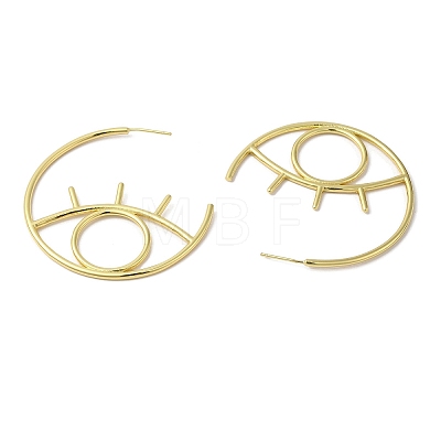 Rack Plating Brass Hollow Eye Stud Earrings EJEW-F315-03G-03-1