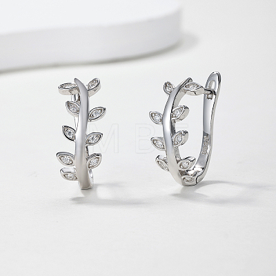 925 Sterling Silver Pave Moissanite Hoop Earrings for Women AV3765-1