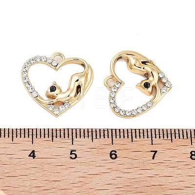 UV Plating Alloy Rhinestone Pendants ALRI-N058-11KCG-1