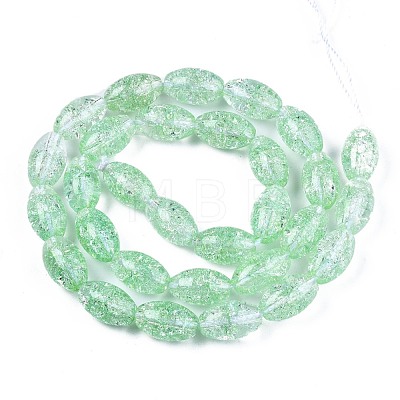 Transparent Crackle Glass Beads Strands GLAA-S192-B-010E-1