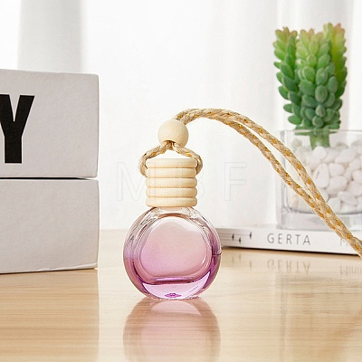 Empty Glass Perfume Bottle Pendants with Wood Cap PW-WG32648-09-1