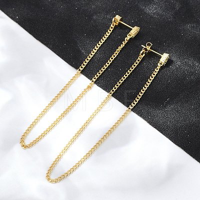 Long Chain Tassel Dangle Stud Earrings for Girl Women ZIRC-C025-23G-1