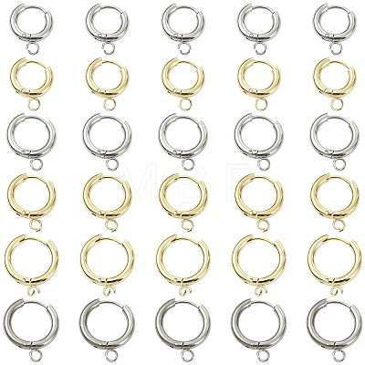16Pcs 201 Stainless Steel Huggie Hoop Earring Findings STAS-FS0002-27B-1