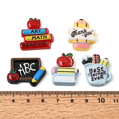 Teacher Appreciation Printed Opaque Resin Cabochons RE-CBA7F7E-03-1