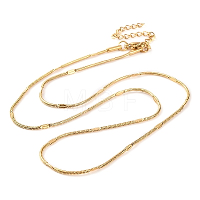 304 Stainless Steel Round Snake Chain Necklaces for Women NJEW-G140-11G-1