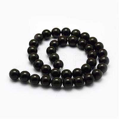 Natural Green Eyes Obsidian Beads Strands G-G685-10mm-1
