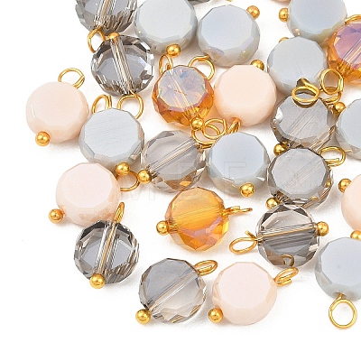 30Pcs Electroplate Glass Pendants PALLOY-YW00145-03-1