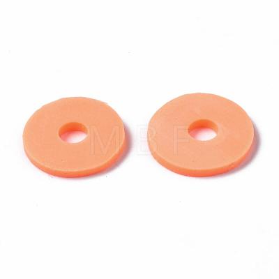 Flat Round Handmade Polymer Clay Beads CLAY-R067-12mm-11-1