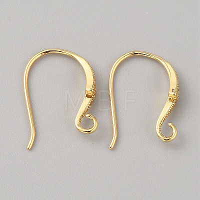 Brass Micro Pave Clear Cubic Zirconia Earring Hooks KK-WH0038-44G-1