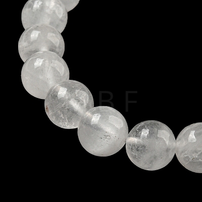 8.5mm Round Natural Quartz Crystal Rock Crystal Beaded Stretch Bracelets BJEW-C074-01N-1