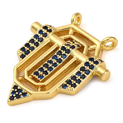 Brass Micro Pave Cubic Zirconia Pendants KK-K339-10B-03-1