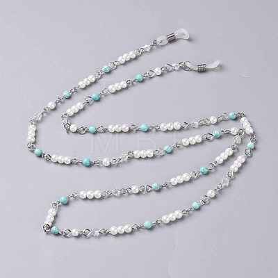 Synthetic Turquoise Eyeglasses Chains AJEW-EH00001-03-1