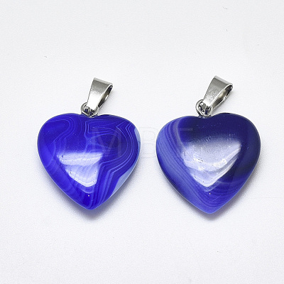 Natural Banded Agate/Striped Agate Pendants G-T122-24B-1