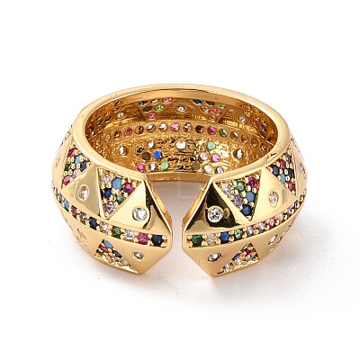 Colorful Cubic Zirconia Dome Ring for Her RJEW-C017-02G-RS-1