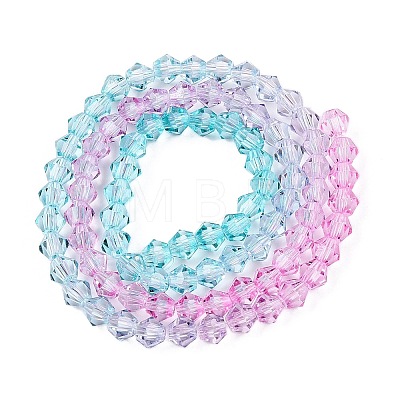 Gradient Color Baking Paint Glass Bead Strands X1-DGLA-A039-T6mm-A05-1