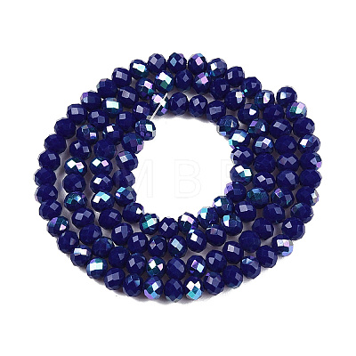 Electroplate Opaque Solid Color Glass Beads Strands EGLA-A044-P3mm-L07-1