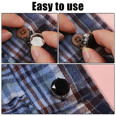 8Pcs Brass Rhinestone Cufflinks BUTT-GL0001-08A-1